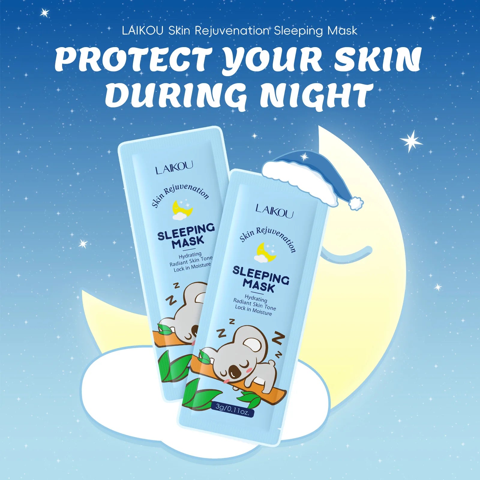 LAIKOU 7PCS Sleeping Face Mask Set Snail Matcha Seaweed Sakura Centella Green Tea Skin Care Moisturizing Repairing Night Mask