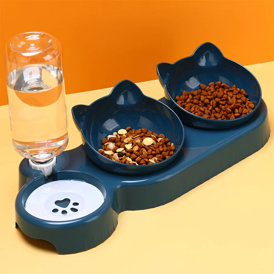 3-in-1 Gravity Pet Water & Food Bowl Set