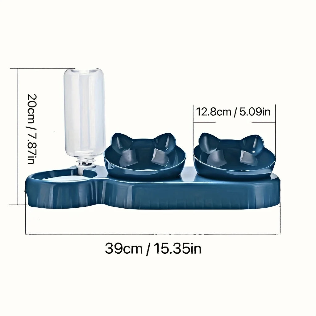 3-in-1 Gravity Pet Water & Food Bowl Set