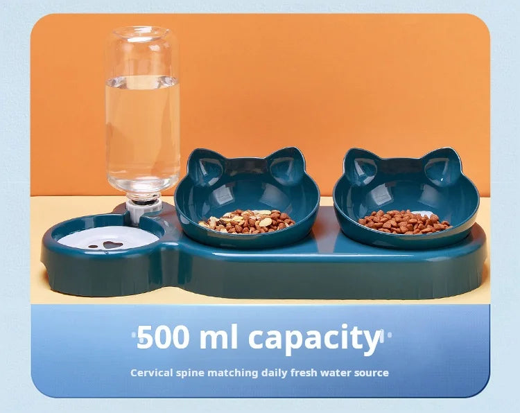 3-in-1 Gravity Pet Water & Food Bowl Set