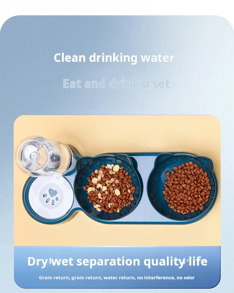 3-in-1 Gravity Pet Water & Food Bowl Set