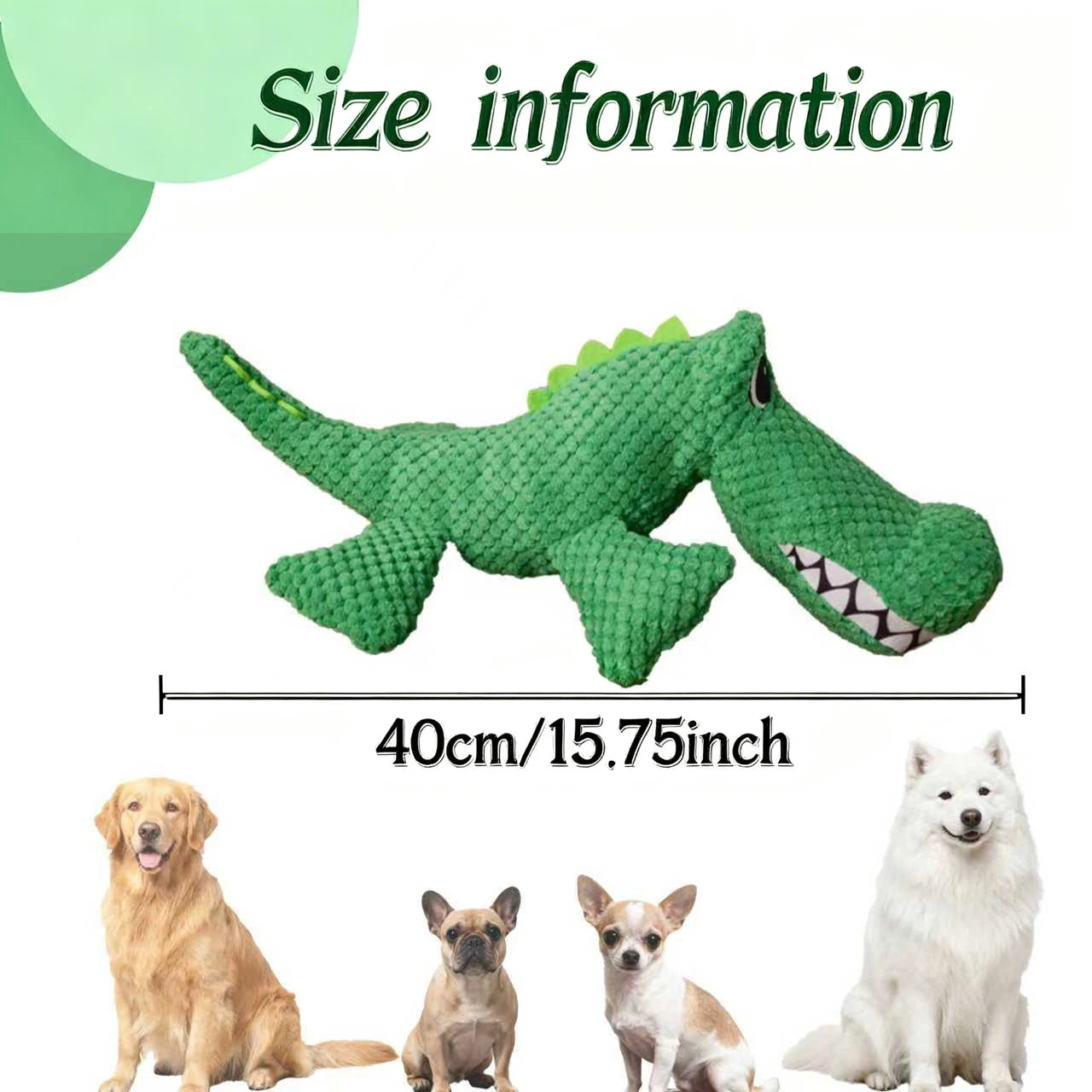 Dinosaur Squeaky Plush Chew Toy for Dogs & Cats
