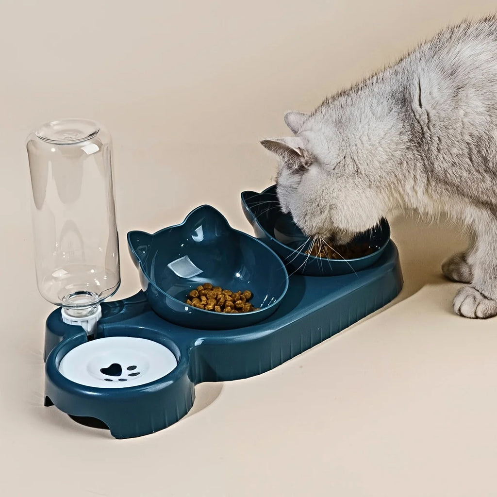 3-in-1 Gravity Pet Water & Food Bowl Set