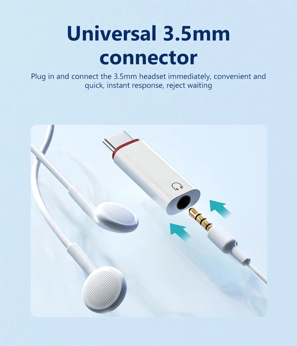 NNBILI Type c To 3.5mm Earphone Adapter 3.5 Jack USB C Audio Converter for iPhone 15 Samsung USB C to 3.5mm Headphone Connector