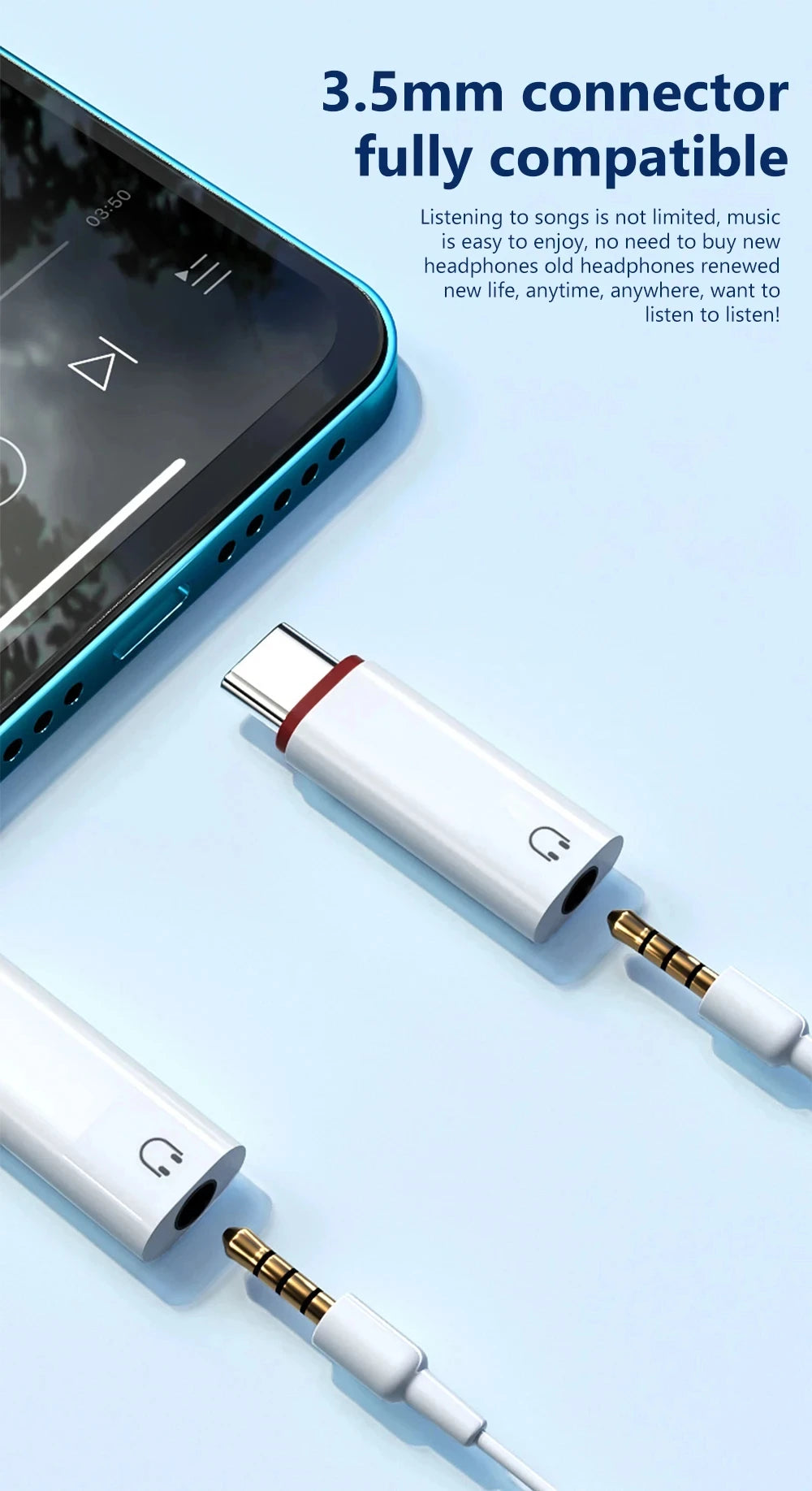 NNBILI Type c To 3.5mm Earphone Adapter 3.5 Jack USB C Audio Converter for iPhone 15 Samsung USB C to 3.5mm Headphone Connector