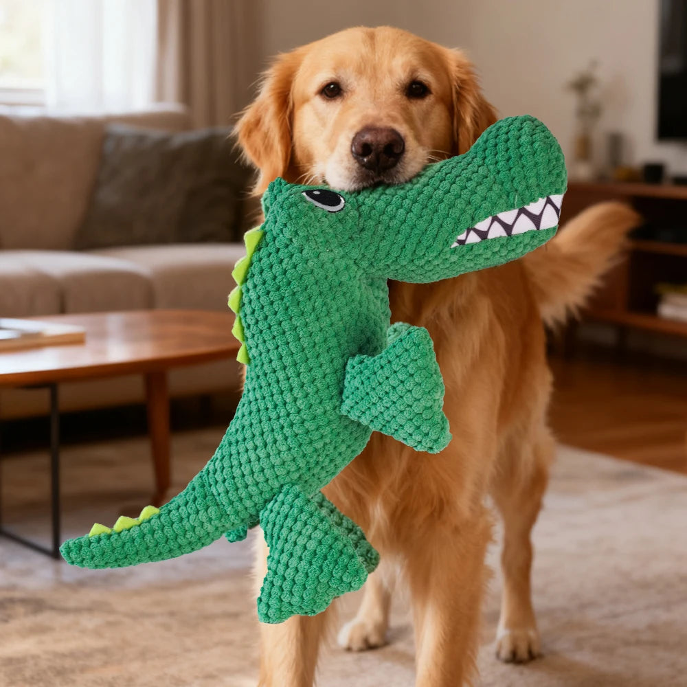Dinosaur Squeaky Plush Chew Toy for Dogs & Cats