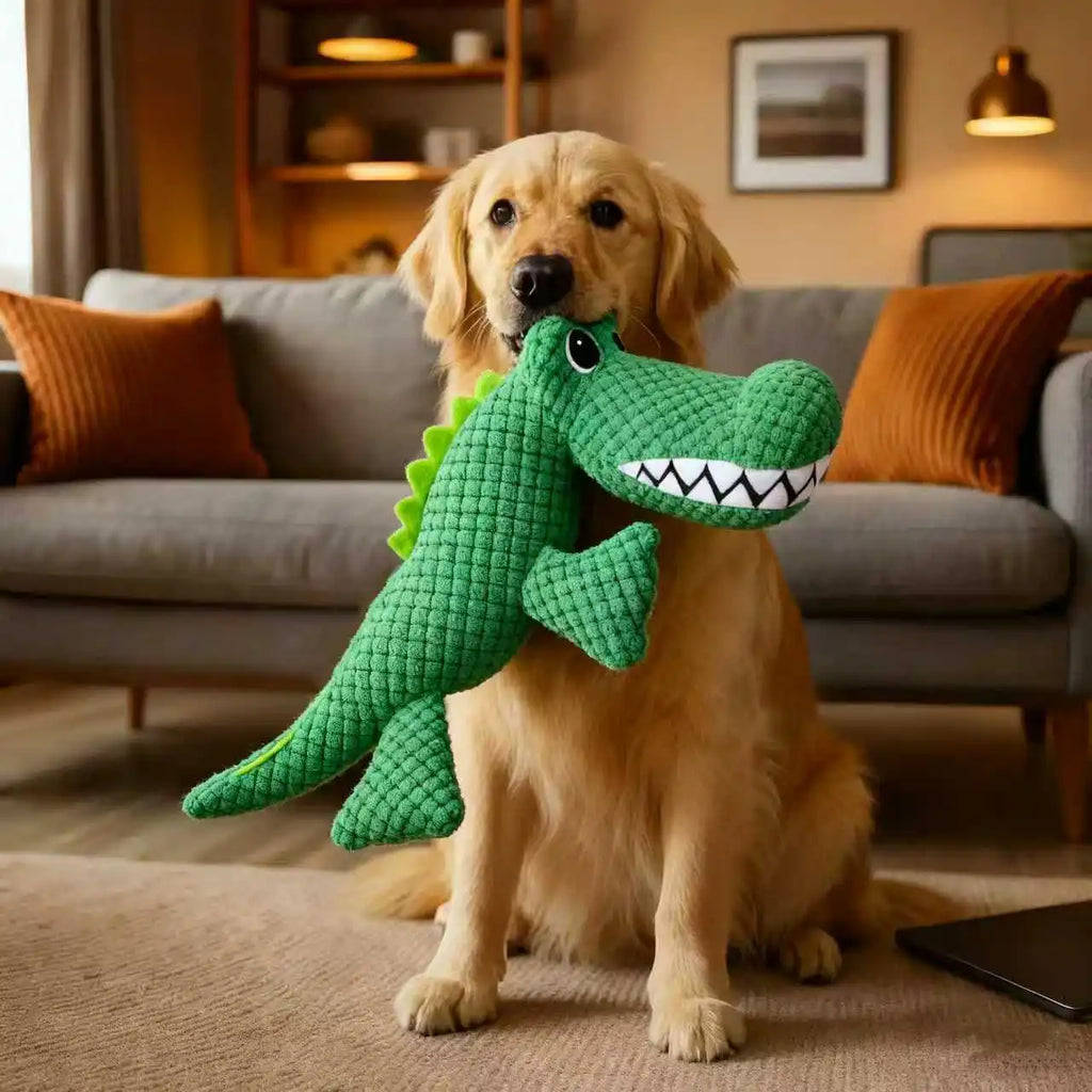 Dinosaur Squeaky Plush Chew Toy for Dogs & Cats