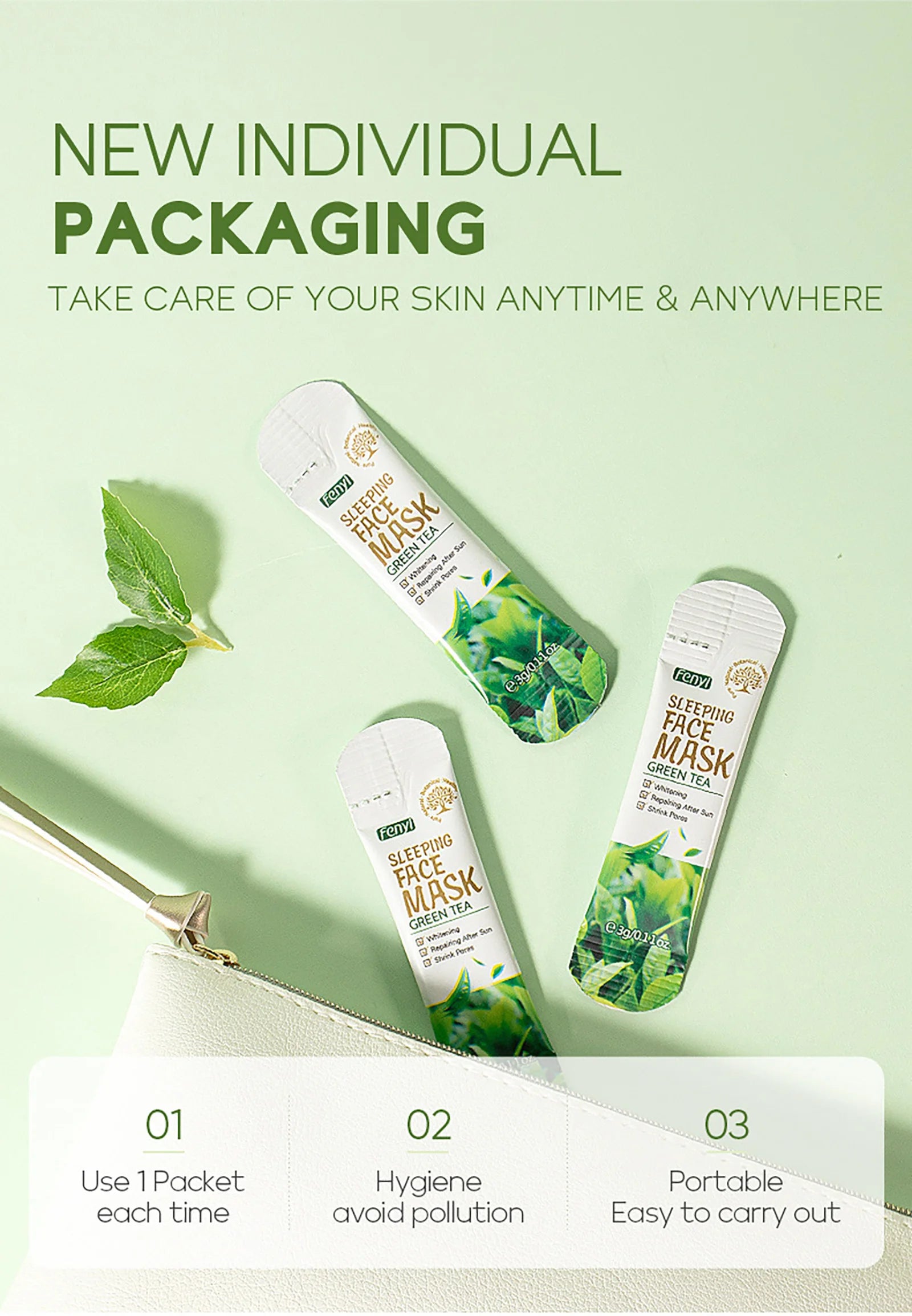 LAIKOU 7PCS Sleeping Face Mask Set Snail Matcha Seaweed Sakura Centella Green Tea Skin Care Moisturizing Repairing Night Mask