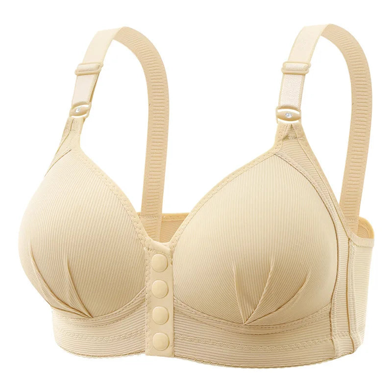 New Large Size Front Buckle Sexy Push up WOMEN'S Bra Adjustable Thin Cup Breathable Comfortable Middle-aged Mom Ladies Underwear