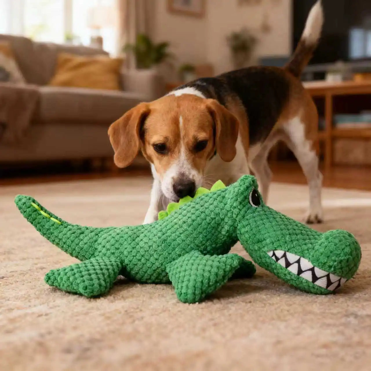 Dinosaur Squeaky Plush Chew Toy for Dogs & Cats