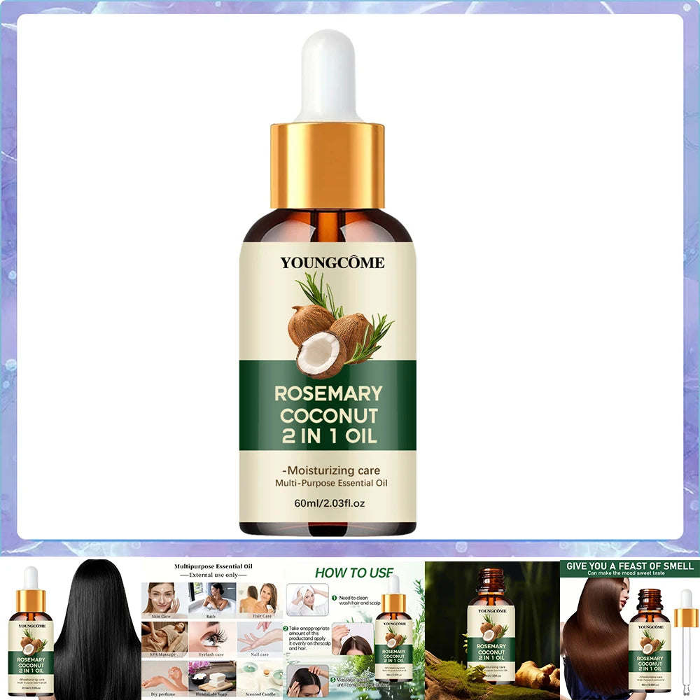 Rosemary Oil Hair Essential Coconut Oil Improve Hair Loss And Nourishes Strengthen Hair Roots Scalp Treatment Hair Care