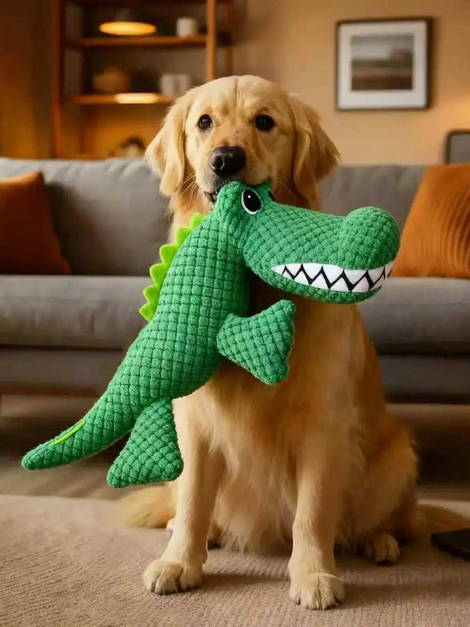 Dinosaur Squeaky Plush Chew Toy for Dogs & Cats
