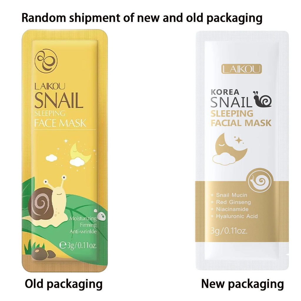LAIKOU 7PCS Sleeping Face Mask Set Snail Matcha Seaweed Sakura Centella Green Tea Skin Care Moisturizing Repairing Night Mask