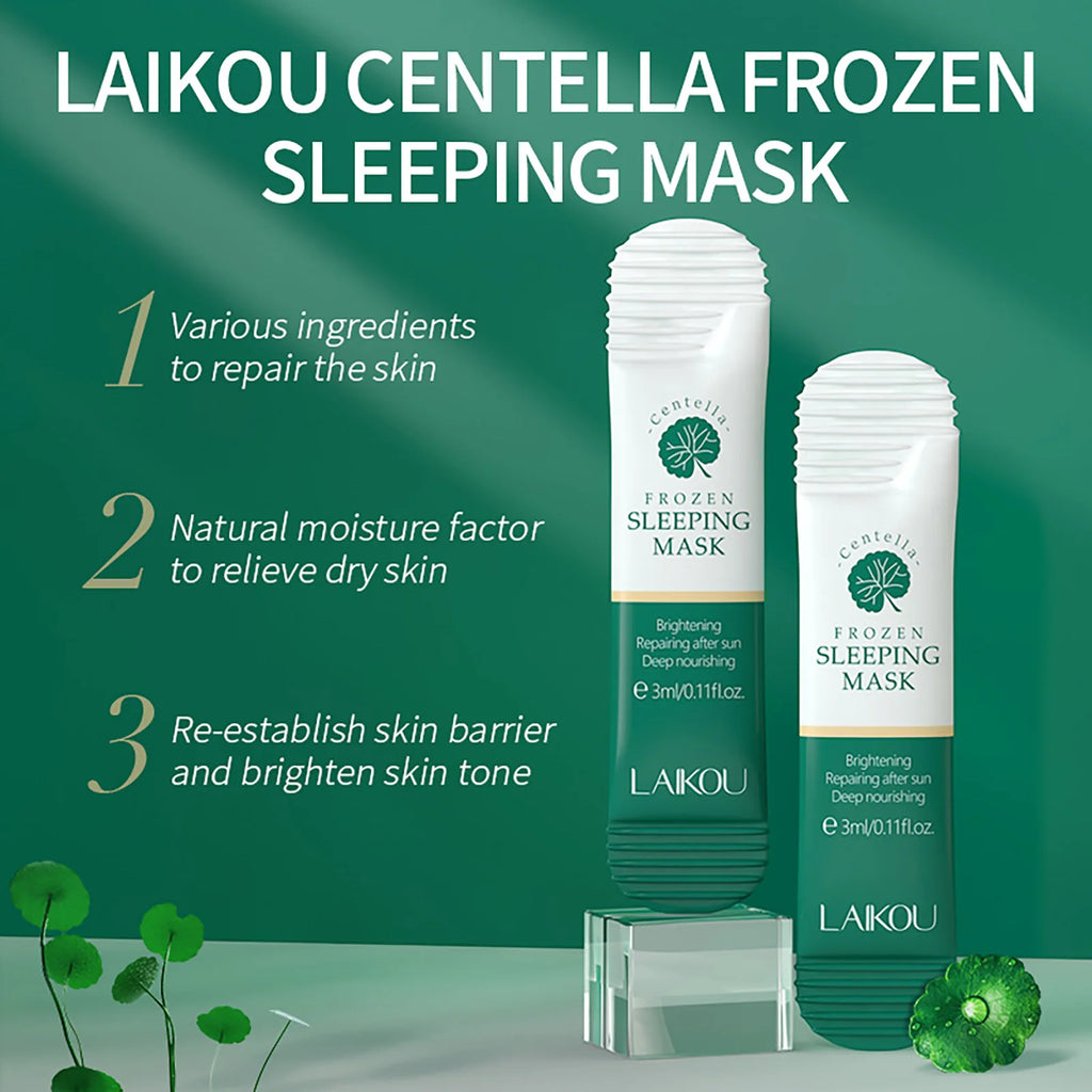 LAIKOU 7PCS Sleeping Face Mask Set Snail Matcha Seaweed Sakura Centella Green Tea Skin Care Moisturizing Repairing Night Mask