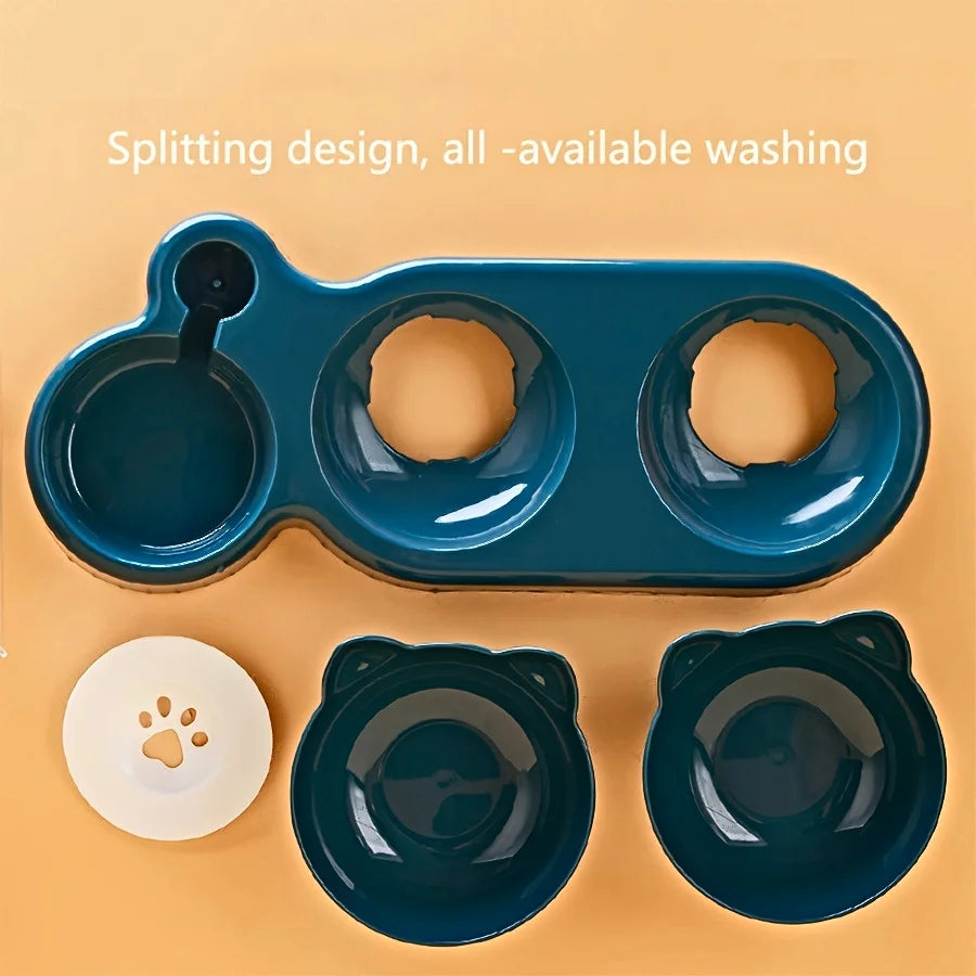 3-in-1 Gravity Pet Water & Food Bowl Set